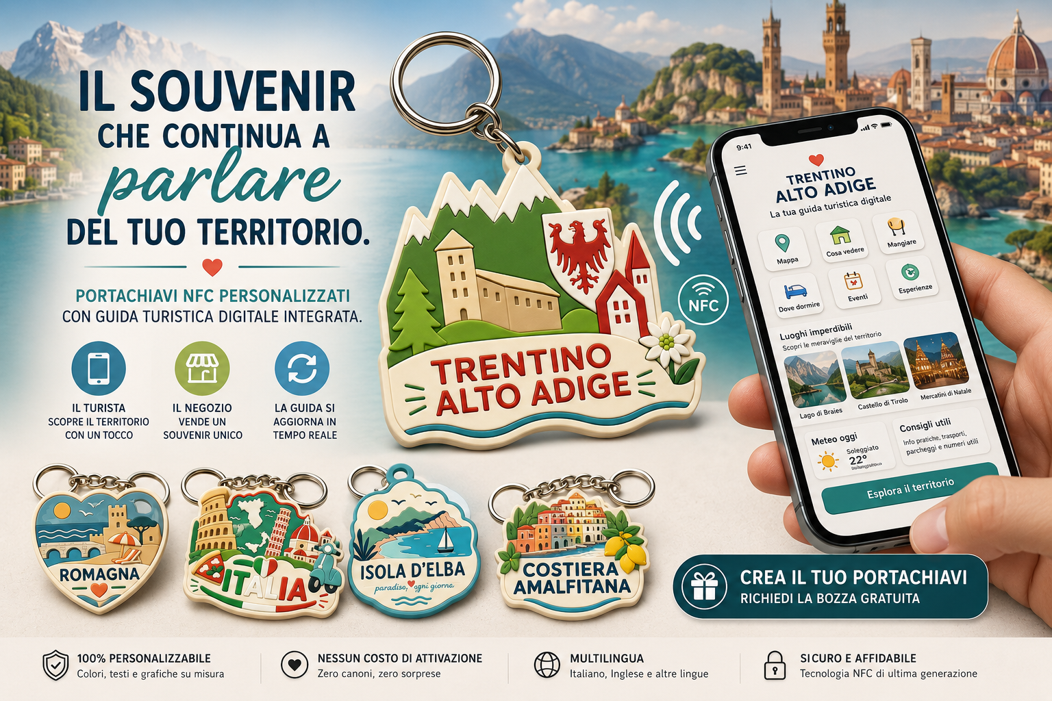 Una guida turistica digitale dentro un portachiavi NFC - Zyra Moments